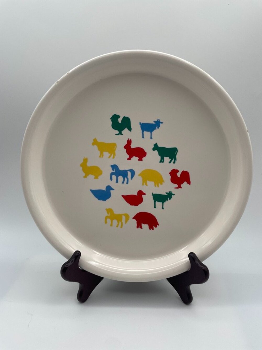 1980’s Rubel & Co Farm Animals Children's Plate Tray 10" Ceramic MCM Japan Rare